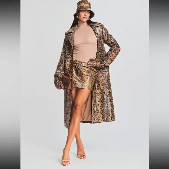 Retrofete Snake Print Brae Leather Bucket Hat - Picture 2 of 3